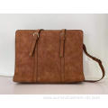 Fashion Brown Boston Style Faux Leather Handbag